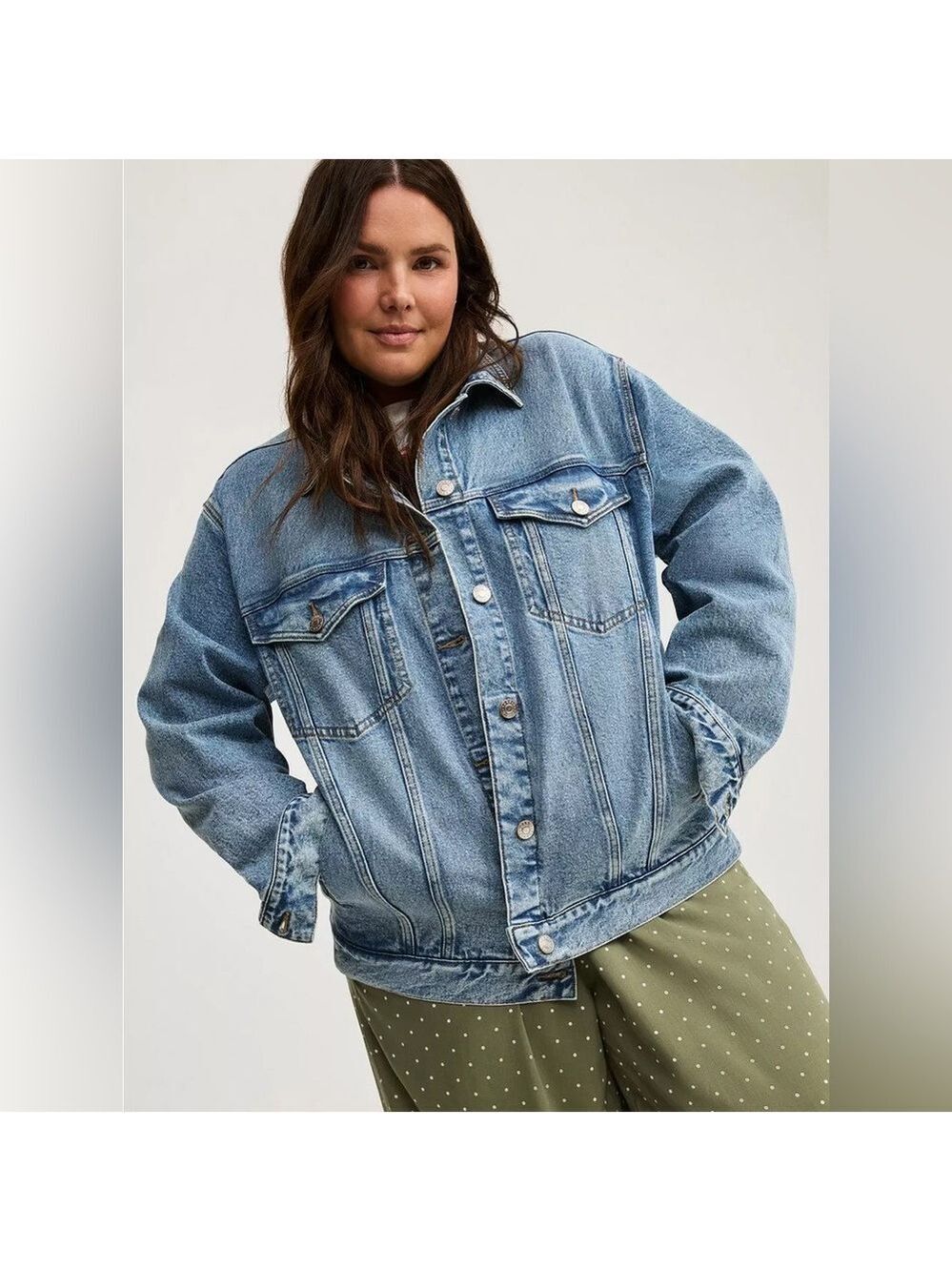 Torrid Denim Vintage Stretch Trucker Jacket Women’s 4X Mid-Wash
